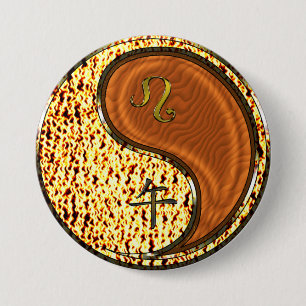Badge Rond 7,6 Cm Lion & Cheval de Bois