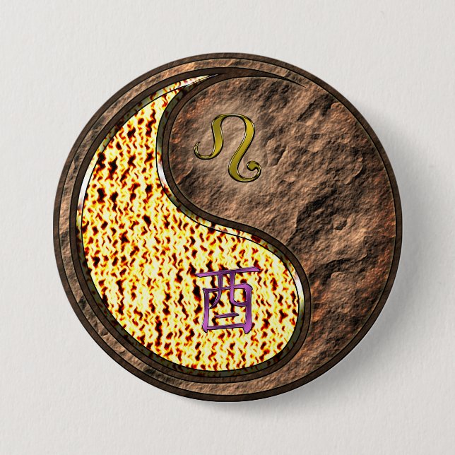 Badge Rond 7,6 Cm Lion & Coq de Terre (Devant)