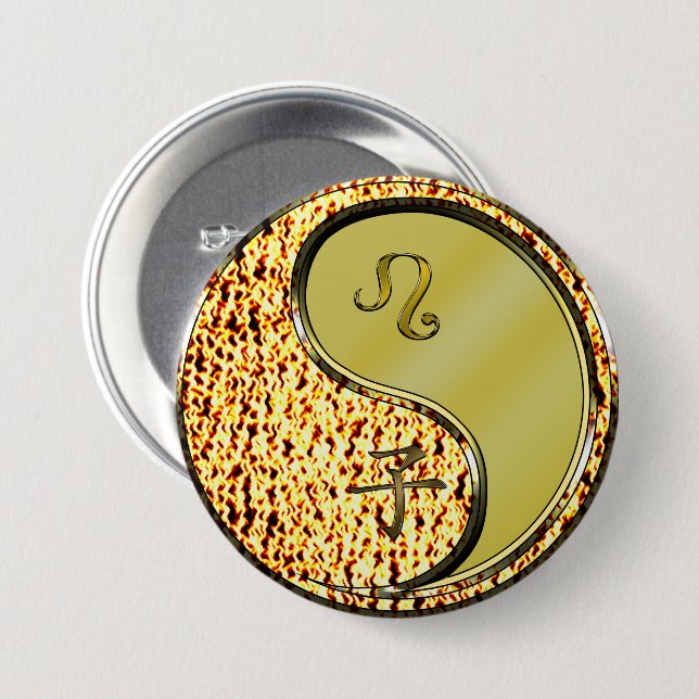 Badge Rond 7,6 Cm Lion & Rat Métal (Devant & derrière)