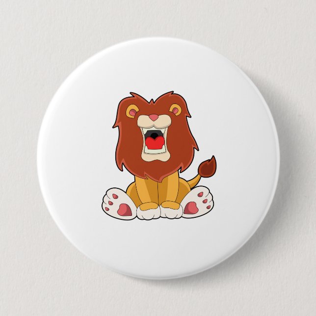 Badge Rond 7,6 Cm lion rugissant (Devant)