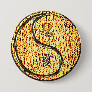 Badge Rond 7,6 Cm Lion & Sanglier de feu