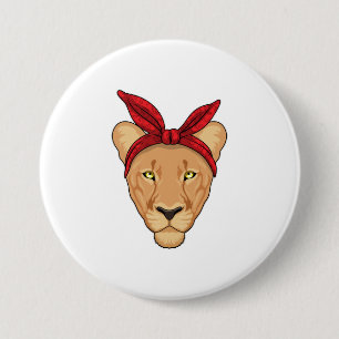 Badge Rond 7,6 Cm Lioness with bandana