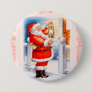 Badge Rond 7,6 Cm Liste des Santas