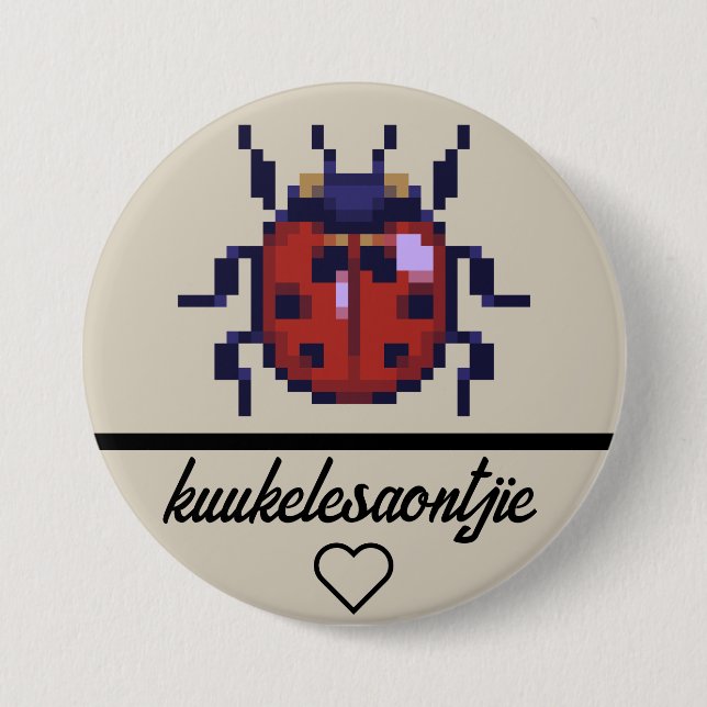 Badge Rond 7,6 Cm littère de pixel (Devant)