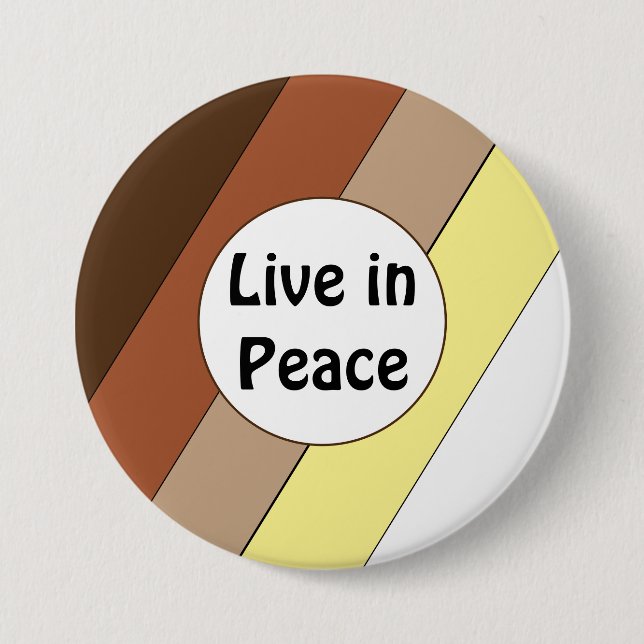 Badge Rond 7,6 Cm Live in Peace- Racial Harmony Button (Devant)