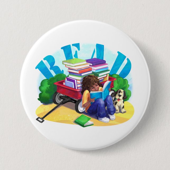 Badge Rond 7,6 Cm Livre Wagon (Devant)