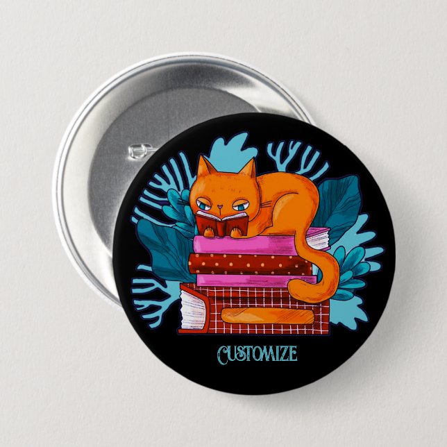 Badge Rond 7,6 Cm Livres Approuvés pour chats personnalisés (Devant & derrière)