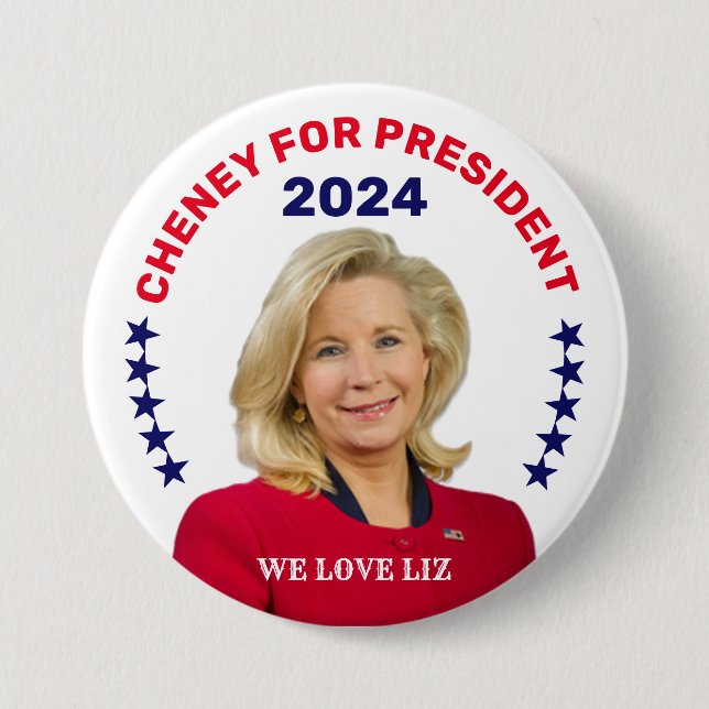 Badge Rond 7,6 Cm Liz Cheney for President (Devant)