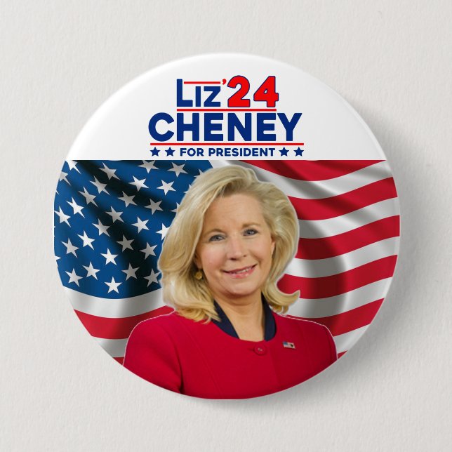 Badge Rond 7,6 Cm Liz Cheney pour le président 24 (Devant)