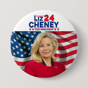 Badge Rond 7,6 Cm Liz Cheney pour le président 24
