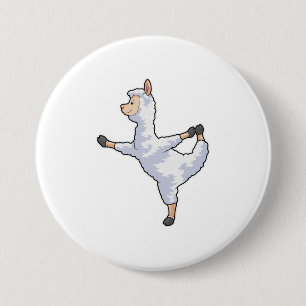 Badge Rond 7,6 Cm Llama at yoga