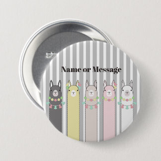 Badge Rond 7,6 Cm Llamas colorées Cute Retro Personnalisées