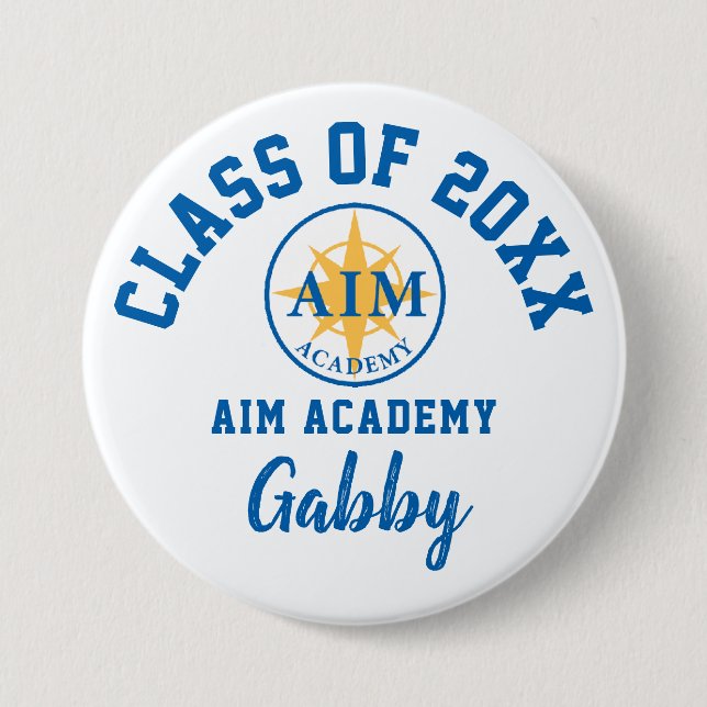 Badge Rond 7,6 Cm Logo Bouton de l'Académie de l'Aim Personnalisé (Devant)