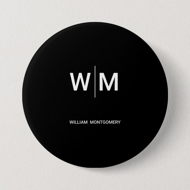 Badge Rond 7,6 Cm Logo de marque noire | Entreprise (Devant)