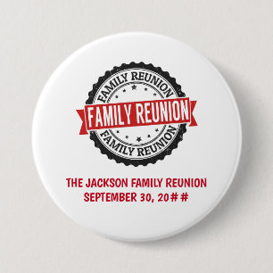 Badge Rond 7,6 Cm Logo de réunion famille noir rouge