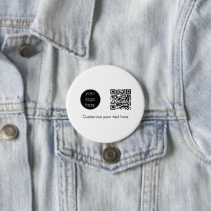 Badge Rond 7,6 Cm Logo d'entreprise Code QR promotionnel Texte