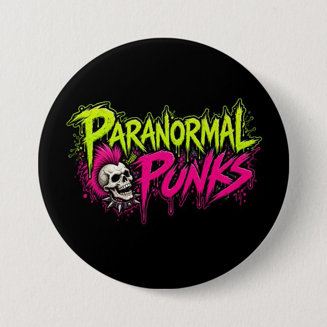 Badge Rond 7,6 Cm Logo des Paranormal Punks (Devant)