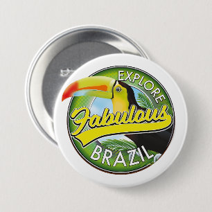 Badge Rond 7,6 Cm Logo Explorez le Brésil Fabuleux