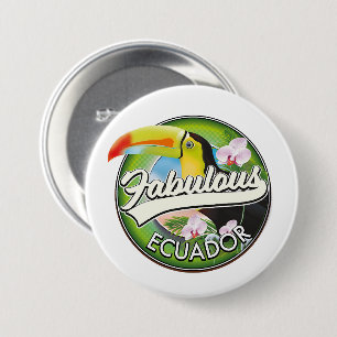 Badge Rond 7,6 Cm Logo Explorez l'Équateur fabuleux