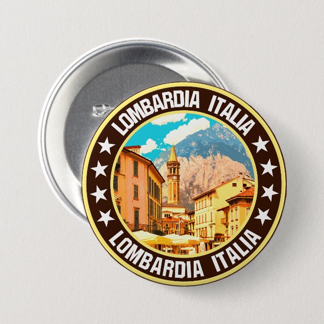Badge Rond 7,6 Cm Lombardie (Devant & derrière)