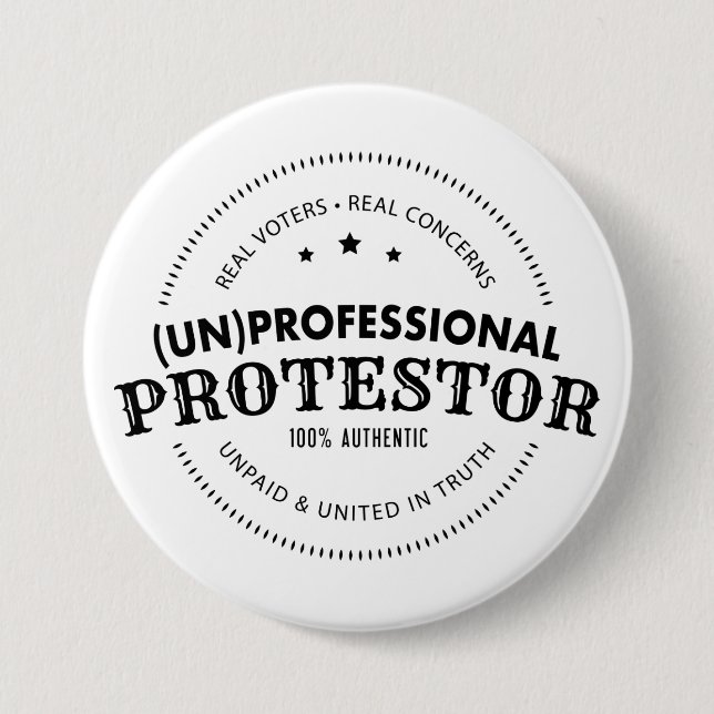 Badge Rond 7,6 Cm (l'ONU) Bouton professionnel de protestateur (Devant)