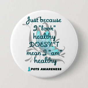 Badge Rond 7,6 Cm "Look" sain/papillon...POTS