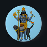 Badge Rond 7,6 Cm Lord Bhairava Button<br><div class="desc">Show your devotion with this Lord Bhairava button featuring intense Hindu devotional artwork. Bhairava,  the fierce manifestation of Lord Shiva,  symbolizes protection,  fearlessness,  and the destruction of negativity. Perfect for jackets,  bags,  backpacks,  and accessories,  this spiritual pin badge combines bold sacred symbolism with everyday style.</div>