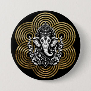 Badge Rond 7,6 Cm Lord Ganesha