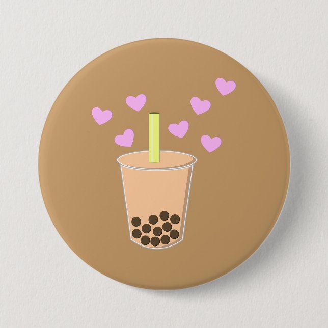 Badge Rond 7,6 Cm Love Bubble Tea (Devant)