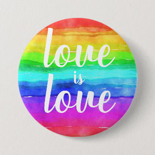 Badge Rond 7,6 Cm Love is Love Bold Gay pride Rainbow Button