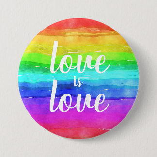 Badge Rond 7,6 Cm Love is Love|Gay pride Rainbow Button