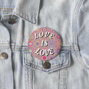 Badge Rond 7,6 Cm Love Is Love Pride Button