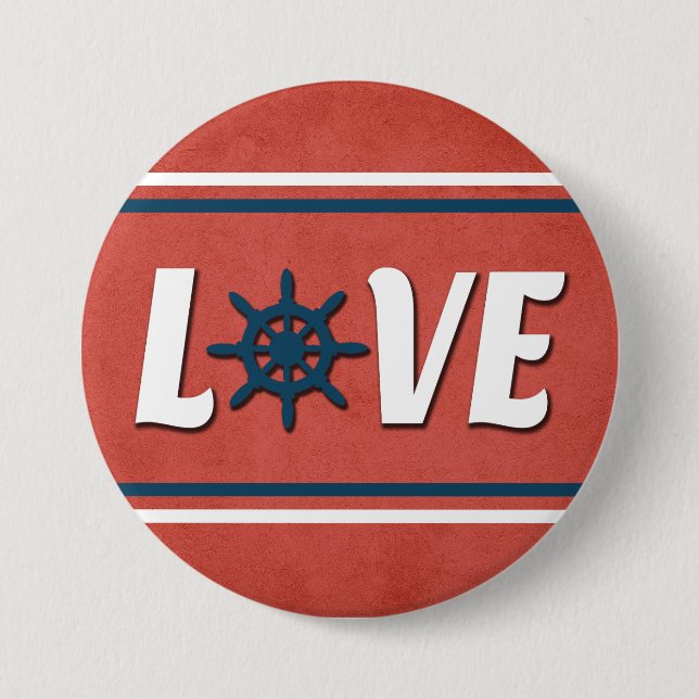 Badge Rond 7,6 Cm Love nautique design (Devant)