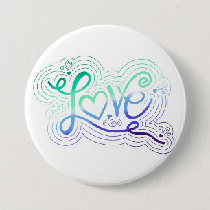 Badge Rond 7,6 Cm Love Swirl Doodle Gay Hommes Fierté Drapeau