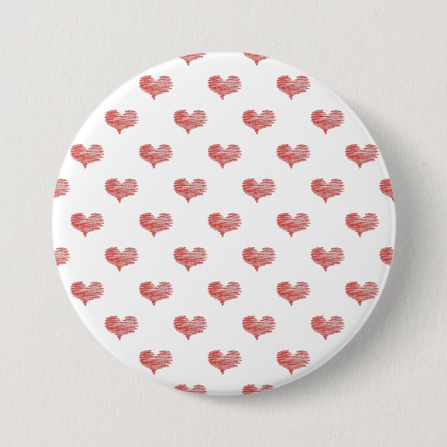 Badge Rond 7,6 Cm Love Valentine's Day Red Heart croquis (Devant)