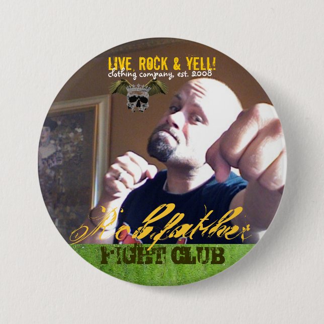 Badge Rond 7,6 Cm LRY, BOUTON 2008 de signature de CLUB de COMBAT (Devant)