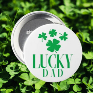 Badge Rond 7,6 Cm Lucky Dad - Bouton de fête du père du Shamrock