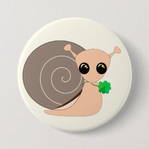 Badge Rond 7,6 Cm Lucky Snail