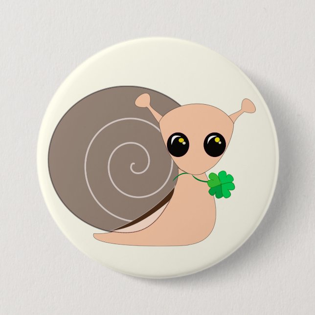 Badge Rond 7,6 Cm Lucky Snail (Devant)