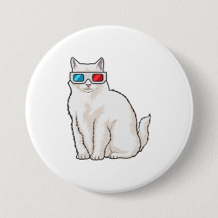 Badge Rond 7,6 Cm Lunettes de chat
