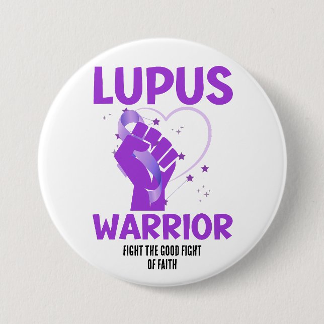 Badge Rond 7,6 Cm LUPUS WARRIOR Purple Augmenter Mois de sensibilisa (Devant)