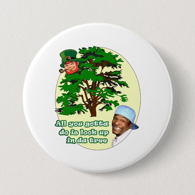 Badge Rond 7,6 Cm Lutin d'arbre (Devant)