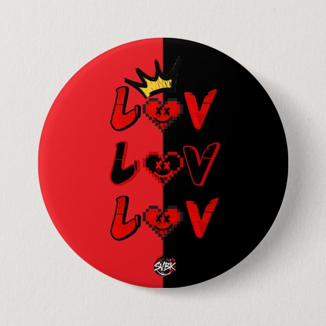 Badge Rond 7,6 Cm LuvLuvLuv - SVBK - Officiel de TTV Silverbckk (Devant)