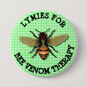 Badge Rond 7,6 Cm Lymies pour Bee Venom Therapy Button