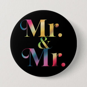 Badge Rond 7,6 Cm M. & Mme Gay Enterrement de vie de garçon Mariage 