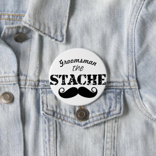 Badge Rond 7,6 Cm M. Mustache Hipster Motif