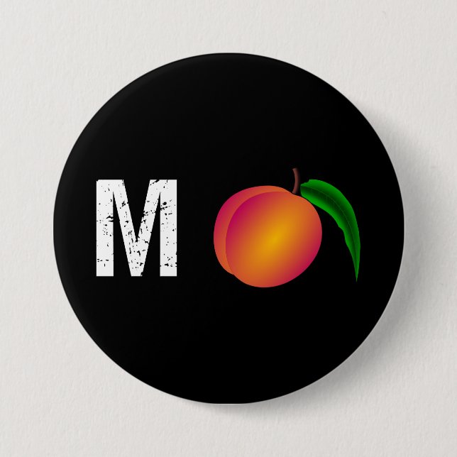 Badge Rond 7,6 Cm M-Peach contre Trump (Devant)