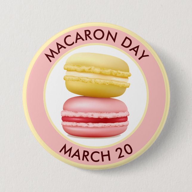 Badge Rond 7,6 Cm Macaron Day, macarons (Devant)