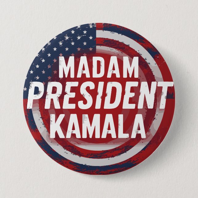 Badge Rond 7,6 Cm Madame la Présidente Kamala Harris (Devant)