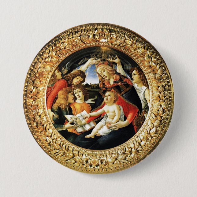 Badge Rond 7,6 Cm Madonna du Magnificat (Devant)